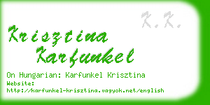 krisztina karfunkel business card